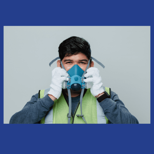 Person wearing respirator