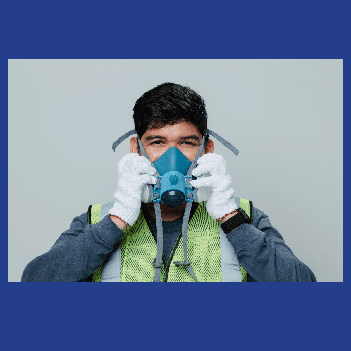 Person wearing respirator